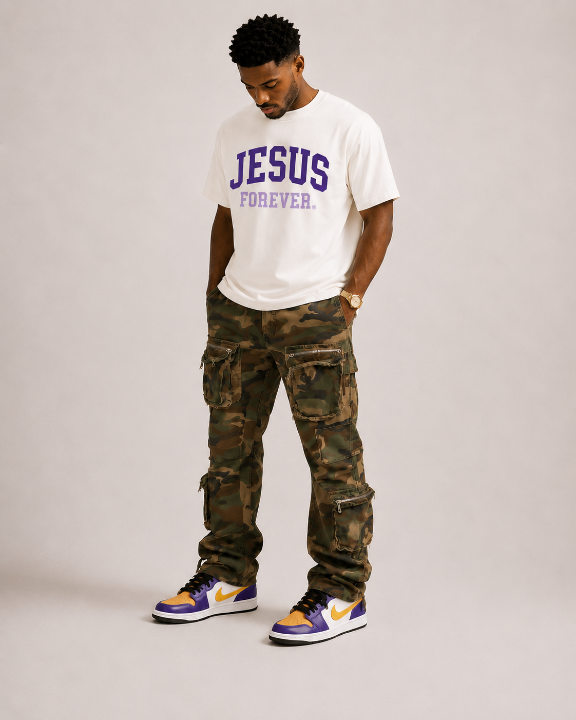 Jesus Forever Authentic Tee Purple