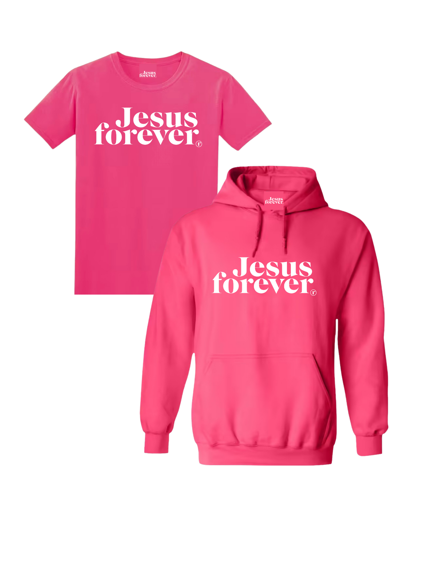 Jesus Forever Hoodie + FREE Tee - Pink