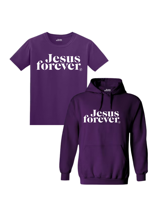 Jesus Forever Hoodie + FREE Tee - Purple