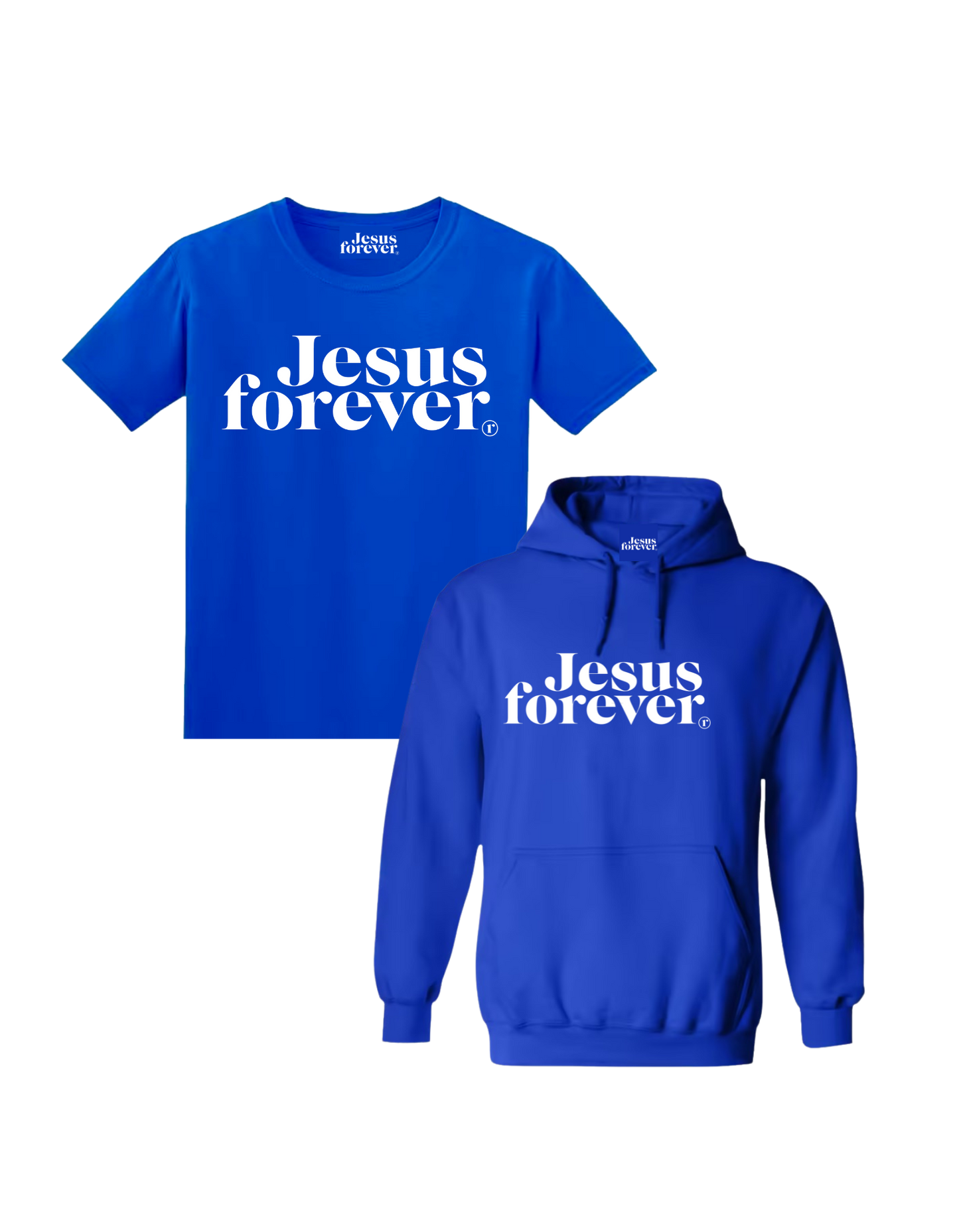 Jesus Forever Hoodie + FREE Tee - Royal Blue