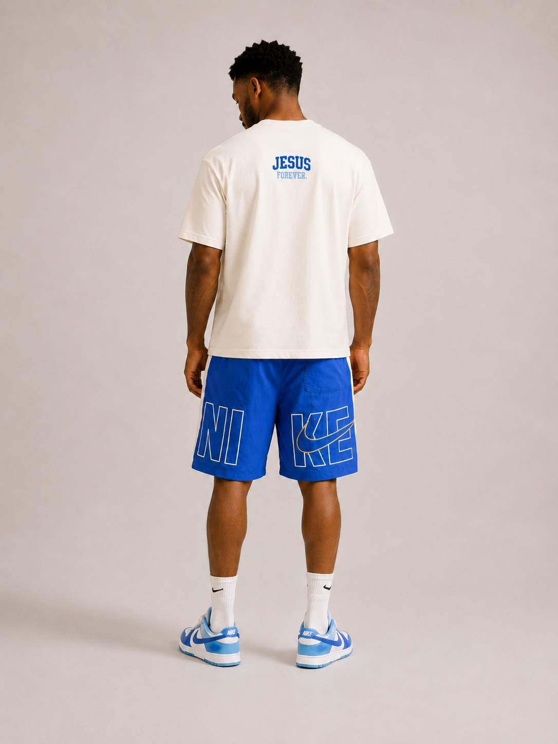 Authentic Oversized Cropped Tee Blue